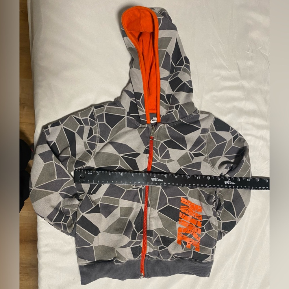 Nike Gray and Orange Geometric Jacket with Edgy Design